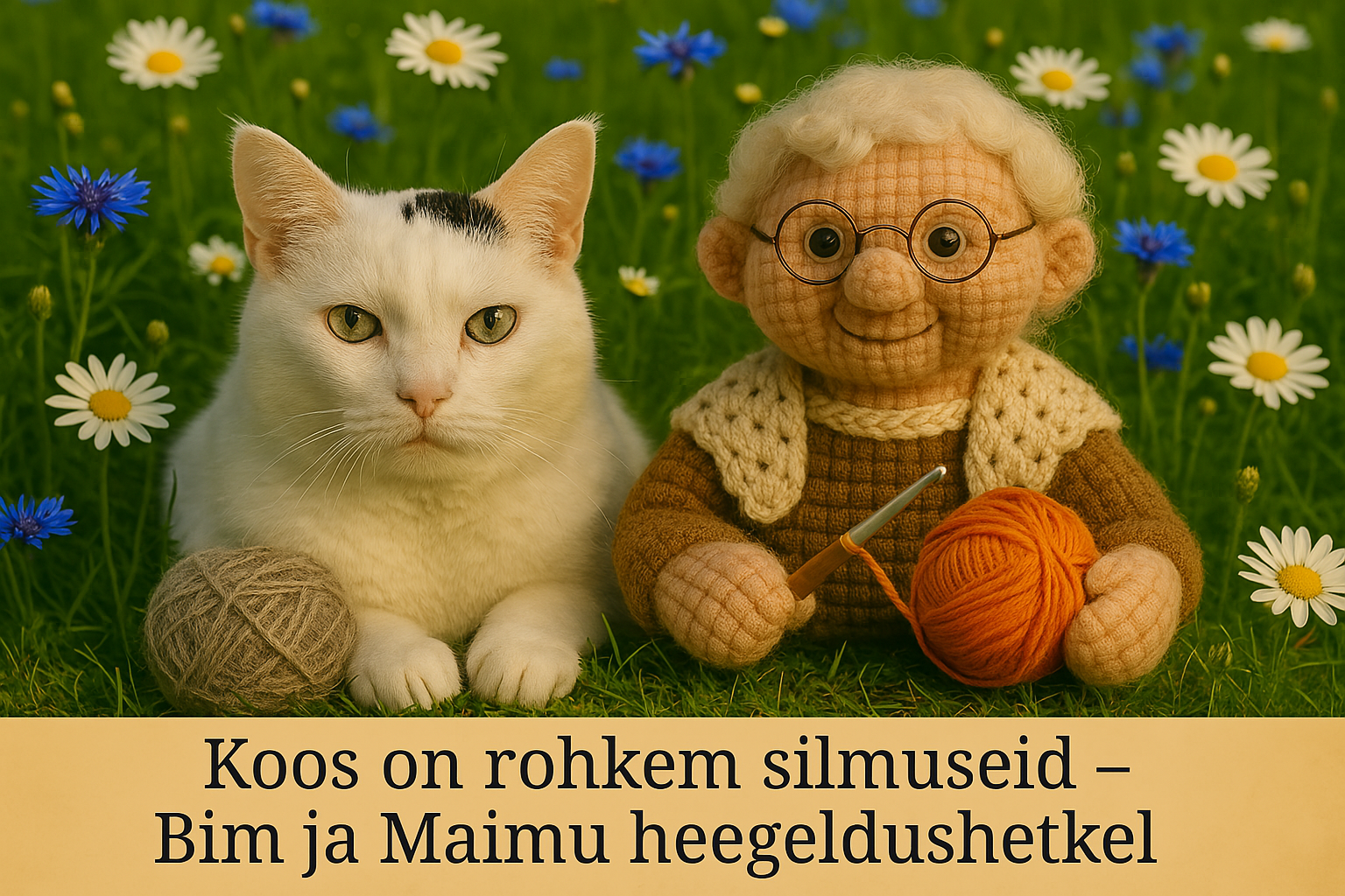 Koos Bimiga – mu truu kass kõrval heegeldamas