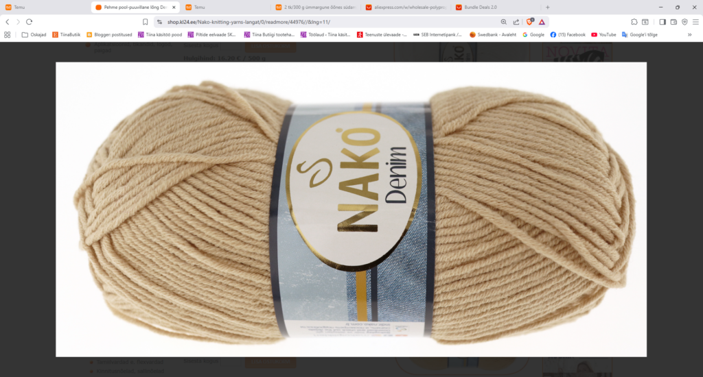 Nako Denim lõng toolikatete heegeldamiseks