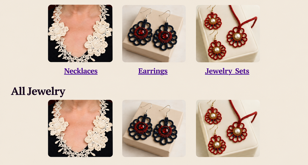 Screenshot of the jewellery product layout in Tiina Butiik
